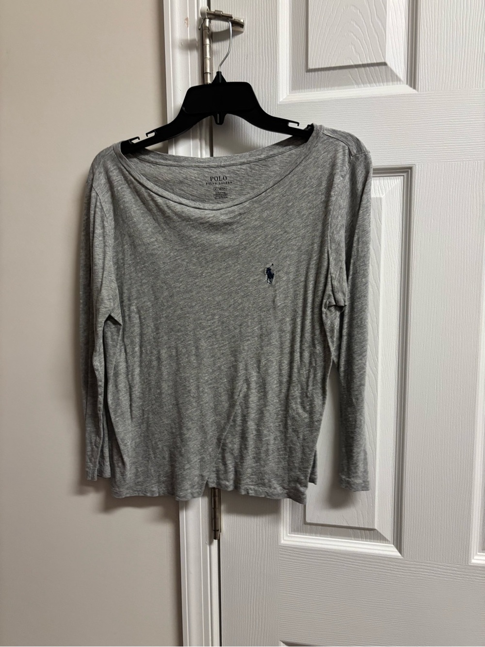 Polo by Ralph Lauren Light Gray Long-Sleeve Scoop Neck Tee